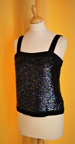 PIERRE BALMAIN Paris Vintage – Top en sequin noir. Taille : 38 à ...
