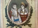 une vieille photo d'un homme et d'une femme se tenant l'un à côté de l'autre