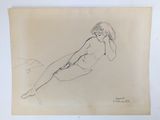 an image of a drawing of a woman sitting on a chair