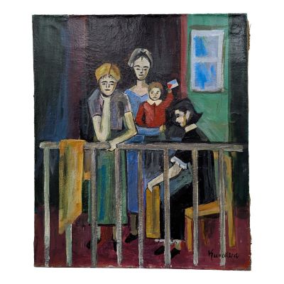 Rudolf KUNDERA (1911 - 2005) Femmes au balcon avec un enfant…