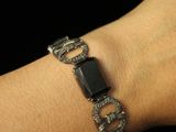 bracelet with black onyx stone and silver accents