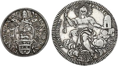 une pièce d'argent portant l'image d'un homme