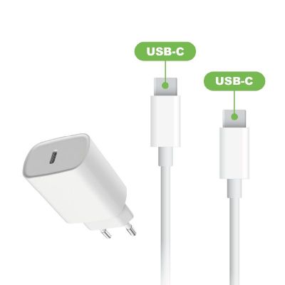 Chargeur + câble USB iphone et usb-c - SANS MARQUES - 1M.
