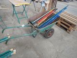 a wheelbarrow with a lot of tools in it