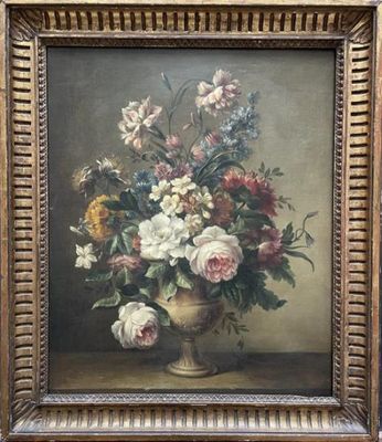 Dans le goût de BELLANGER Bouquet de fleurs dans un vase de …