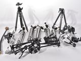 many different types of tripods on a white background