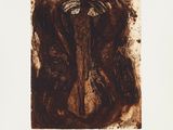 an image of a drawing of a man ' s face in brown ink