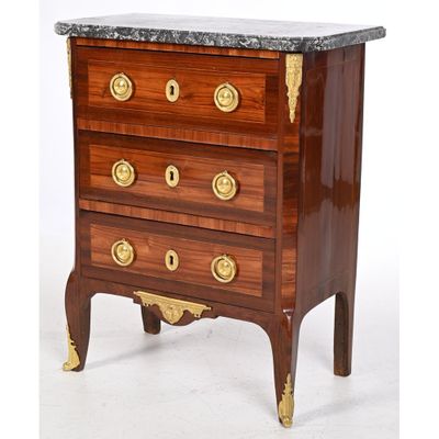 PETITE COMMODE TRANSITION d’entre deux en placage de bois de… - Photo 1