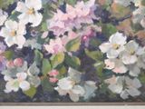 a painting of a bunch of white flowers in a painting