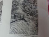 a black and white drawing of a train on a table