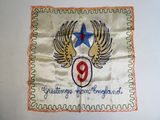 an old embroidered banner with a star and a star on it