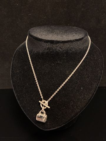 HERMES : argent 925 millièmes : chaîne ras de cou avec pendentif ...