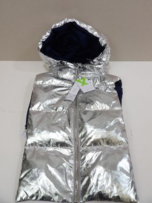 FUDOON - Taille 1 - Capuche doudoune Argent / Marine - NEUF …