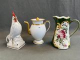 Service De Vaisselle 19 Pièces Pour 6 Personnes – Design Marbre Blanc Et Taupe – Porcelaine Résistante Au Lave-vaisselle