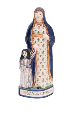 figurine représentant Sainte Anne de Penzanes avec l'Enfant Jésus