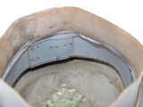 a close up view of the inside of a baseball cap