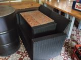 a table and chairs in the corner of a room
