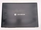 a black laptop with a dynabook logo on the screen