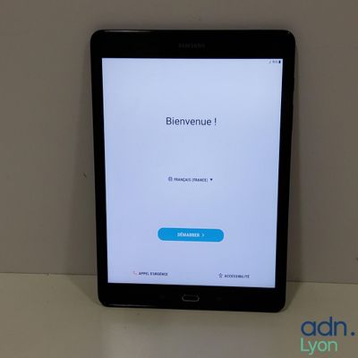 the tablet is sitting on the table with the app on the screen