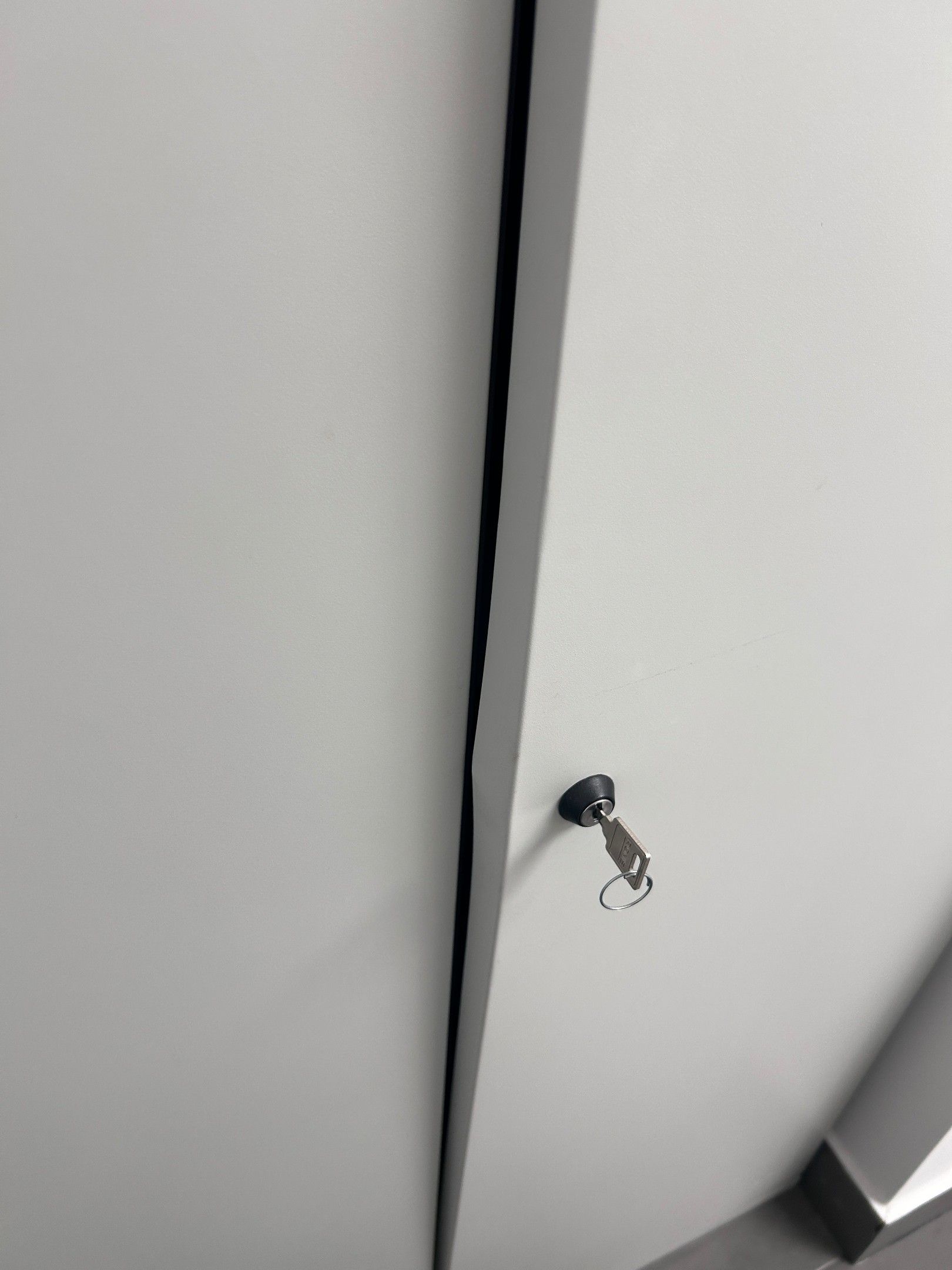 1 armoire haute à deux portes en métal (petit accident au ni…