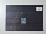 a picture of a black envelope with a blue stamp on it