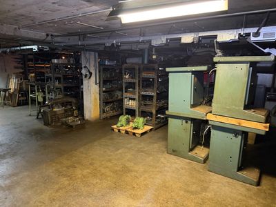 a large room with a bunch of machines in it