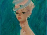 un tableau représentant une femme coiffée d'un chapeau