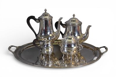 ERCUIS. Partie de service à café composé de 5 pièces en méta… - Photo 1