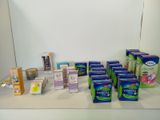 many different types of toilet paper on the counter