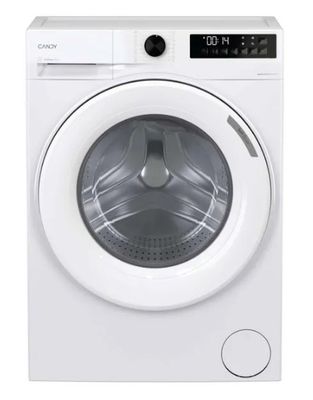 a white washing machine with the door open on a white background