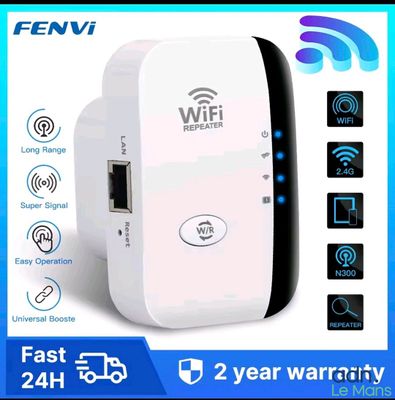 une image représentant un routeur Wi-Fi blanc sur fond bleu