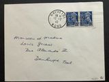 an old envelope with a stamp and a stamp on it