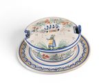 a plate with a saucer on it and a saucer on the plate