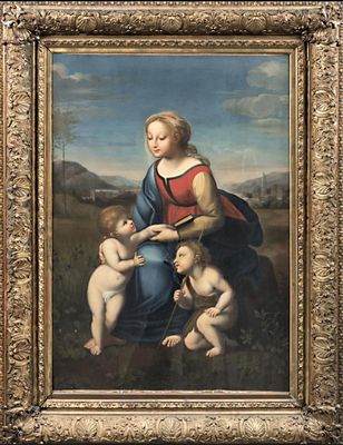 une image représentant un tableau d'une femme avec deux bébés