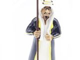 figurine of a man holding a sign that says salam alekhum