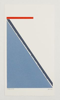 an image of a picture of a blue triangle with a red stripe
