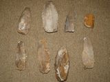 several pieces of stone are arranged in a circle on the floor
