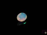 an image of a white oplite in the dark