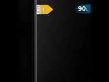 a black mini fridge with the number 90 on it
