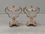 paire de sucriers et poivriers plaqués argent