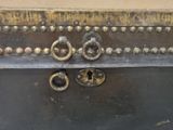 a close up of a metal box with a lock