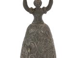 a statue of a woman holding a bowl on her head