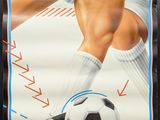 a poster of a soccer player kicking a soccer ball