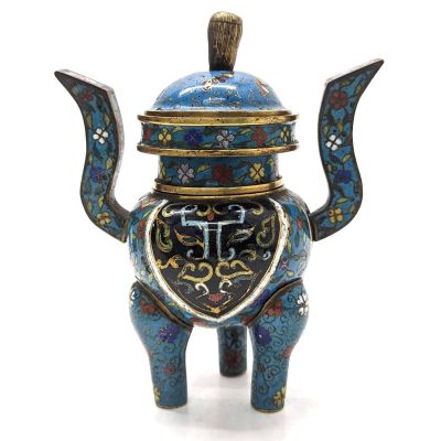 CHINE Brûle parfum à décor d'émail cloisonné, XIXe s.