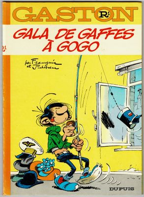 the cover of a comic book with a cartoon of a man holding a fishing pole
