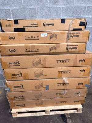 several boxes stacked on top of each other on a pallet