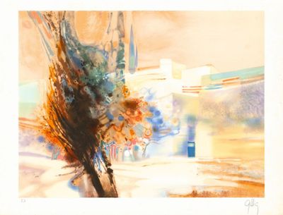 Daniel GÉLIS (1942) - Paysage de Provence, lithographie orig…