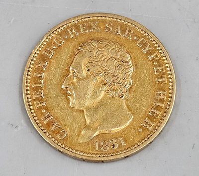 9 / X / Pièce de 40 lires, union latine Sardaigne 1831… - Photo 1