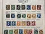 an old sheet of stamps with a picture of a man and a woman