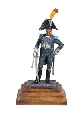 statue of a man in a military uniform with a sword